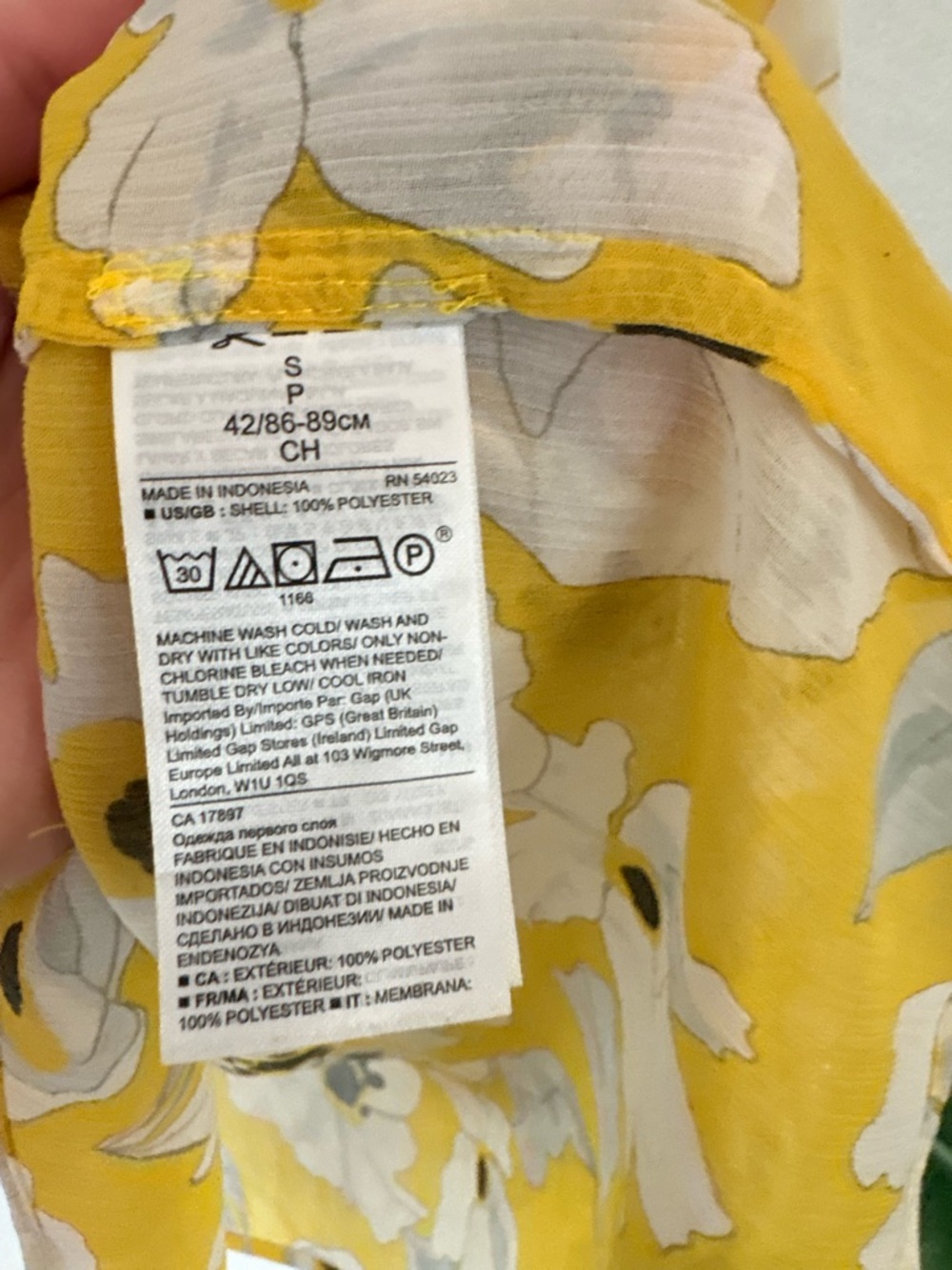 Banana Republic Yellow Floral Pintuck Button Blouse - Picture 4 of 5